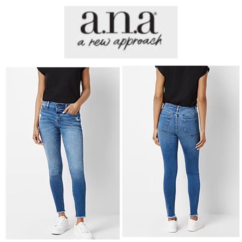 💥A.n.a Button Fly High Rise Skinny Jeans light wash 8P